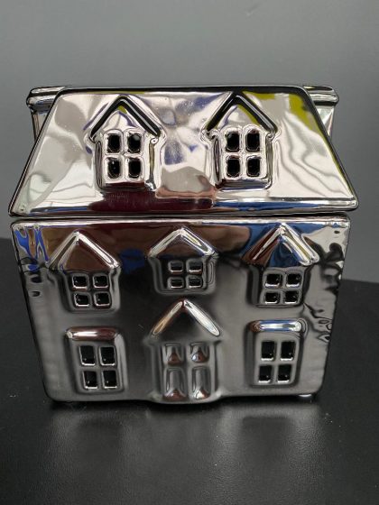 Silver Ceramic House Wax Melter/Oil Burner